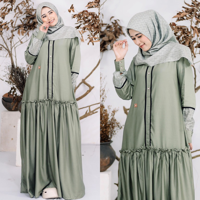 Dress Zakiyah Kaftan Terbaru ((Ready)) Gamis Twill Uniqlo Ori ZK