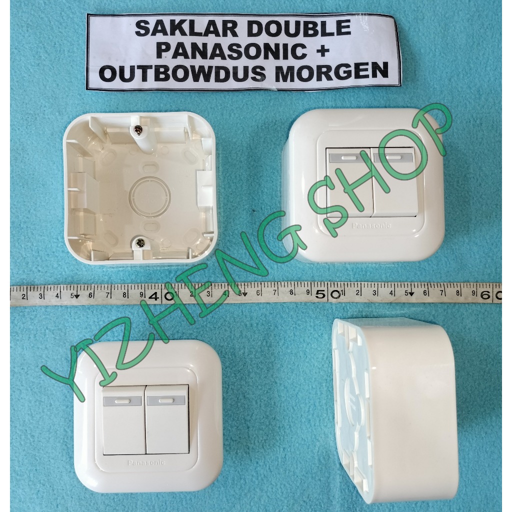 SAKLAR DOUBLE PANASONIC + OUTBOWDUS MORGEN SNI