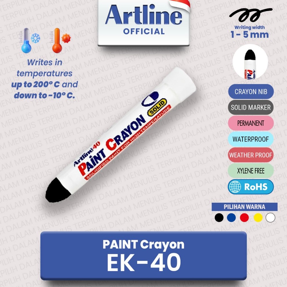 

KODE C93E ARTLINE Spidol Industrial Paint Crayon Solid Marker Tahan Panas EK4