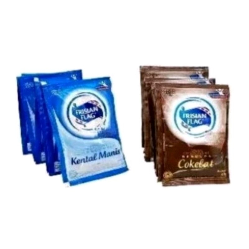 

susu Frisian flag bendera kental manis renceng isi 6pcs x 38gr korean strawberry putih cokelat