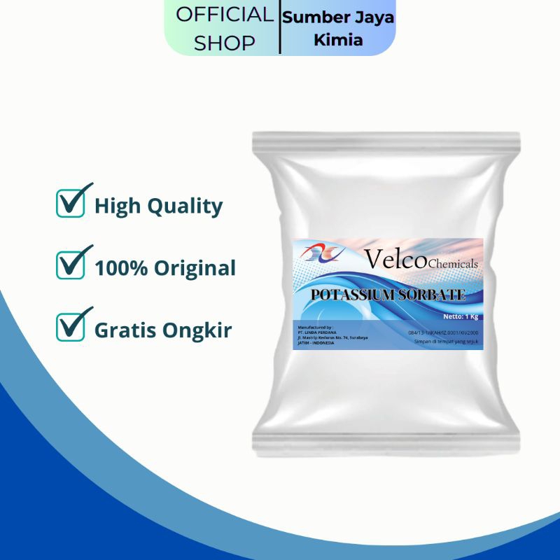 

VELCO Potassium Sorbate 1Kg/ Kalium Sorbat/ Pengawet Makanan & Minuman