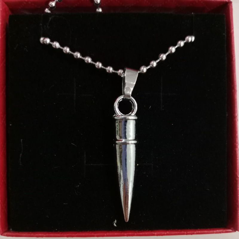 KALUNG BIJI LADA PLUS LIONTIN BULLET TITANIUM