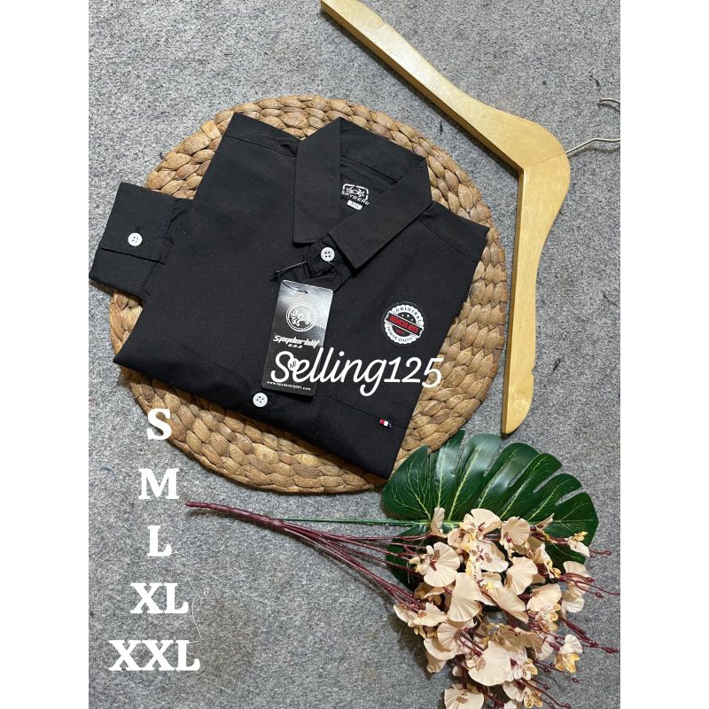 Baju kemeja anak laki laki hitam polos panjang,kemeja fashion anak kemeja HITAM ANAK LAKI LAKI KEKIN