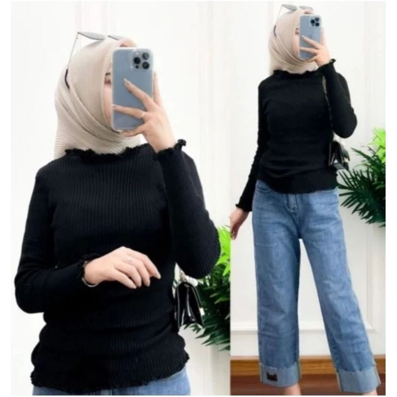 Baju Rajut wanita || Manset Turtleneck Korean
