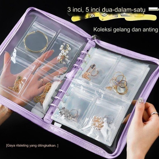 

KODE K83C LOGU Binder organizer aksesoris perhiasaanOrganizer set zipper penyimpanan