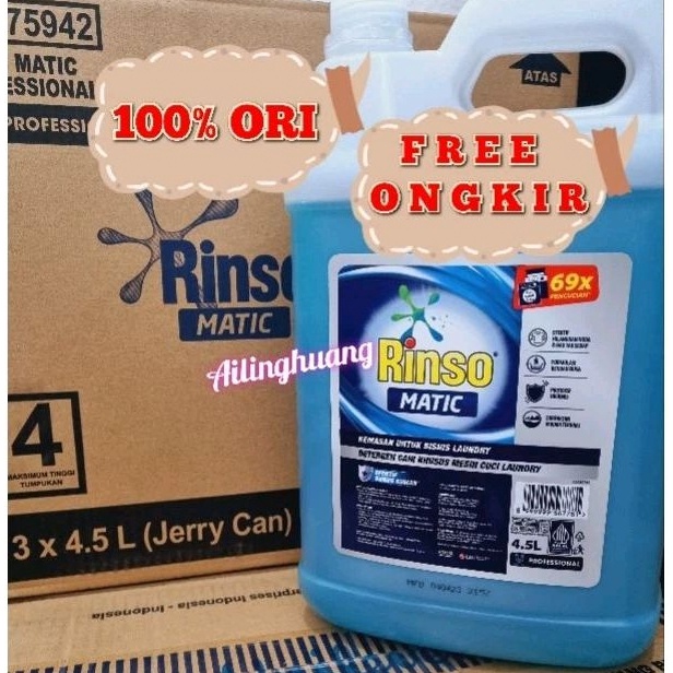 Rinso Matic Cair 45Liter  Rinso Matic Professional 45 Liter  Rinso 45Liter  Rinso Matic 5Liter  Rins