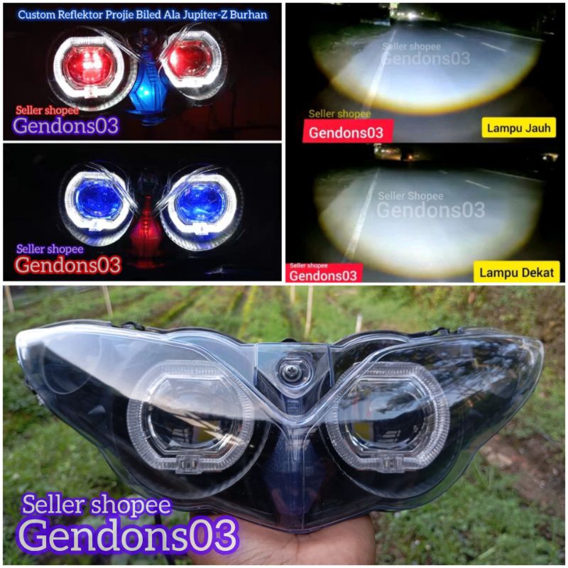 Reflektor Lampu Projie Biled Ala Custom Jupiter Z Burhan Fullset Reflektor Pnp