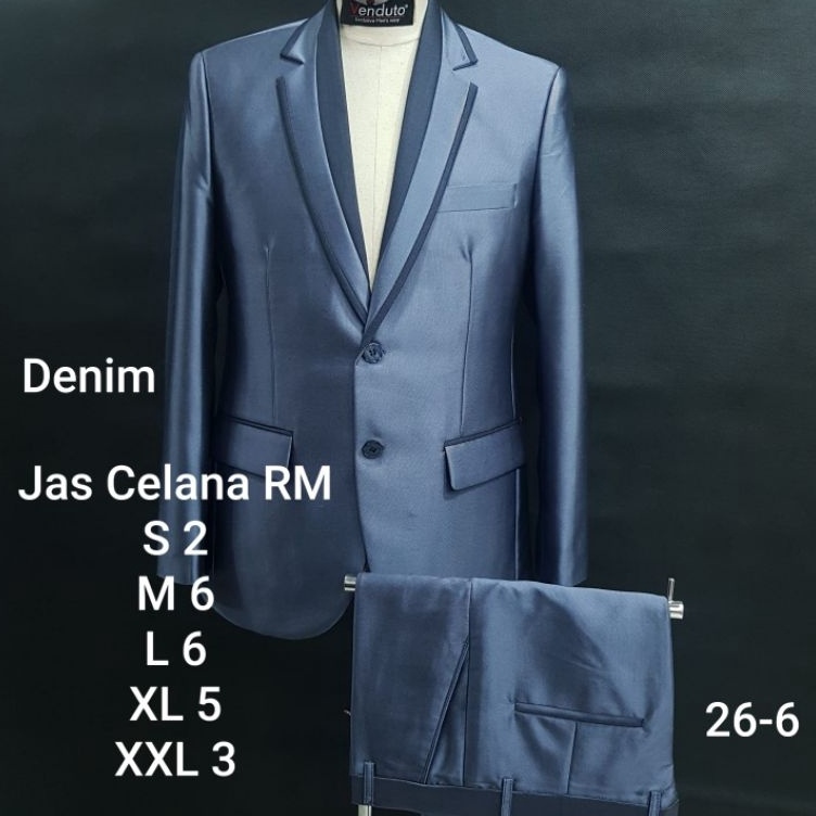 jas blue denim setelan jas pria jas wedding jas nikah jas pesta jas akad jas pengantin jas slim fit 