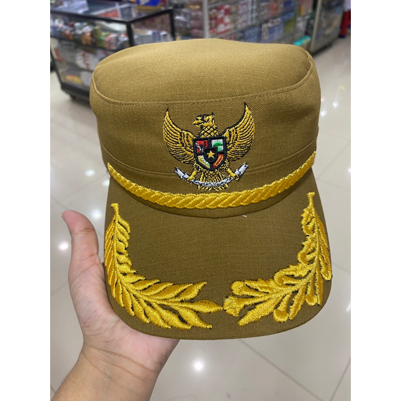 Topi Koamando Garuda Padi Kapas Lis Benang Mas