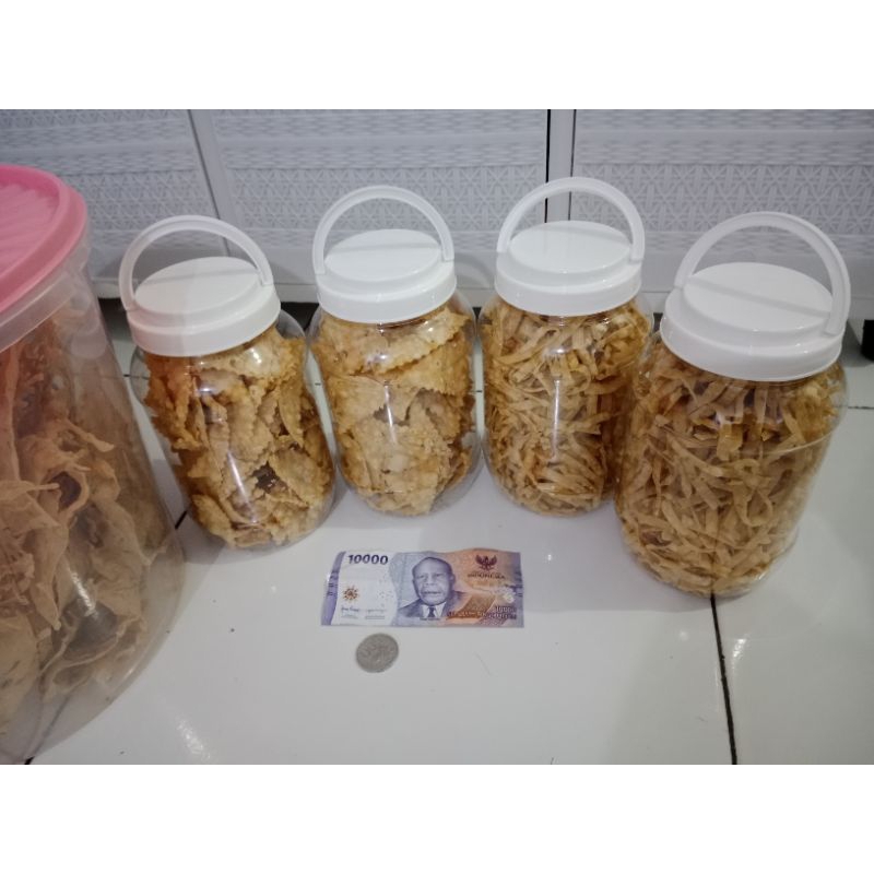 

peyek udang rebon/peyek kacang tanah khas lombok toples 16 Liter