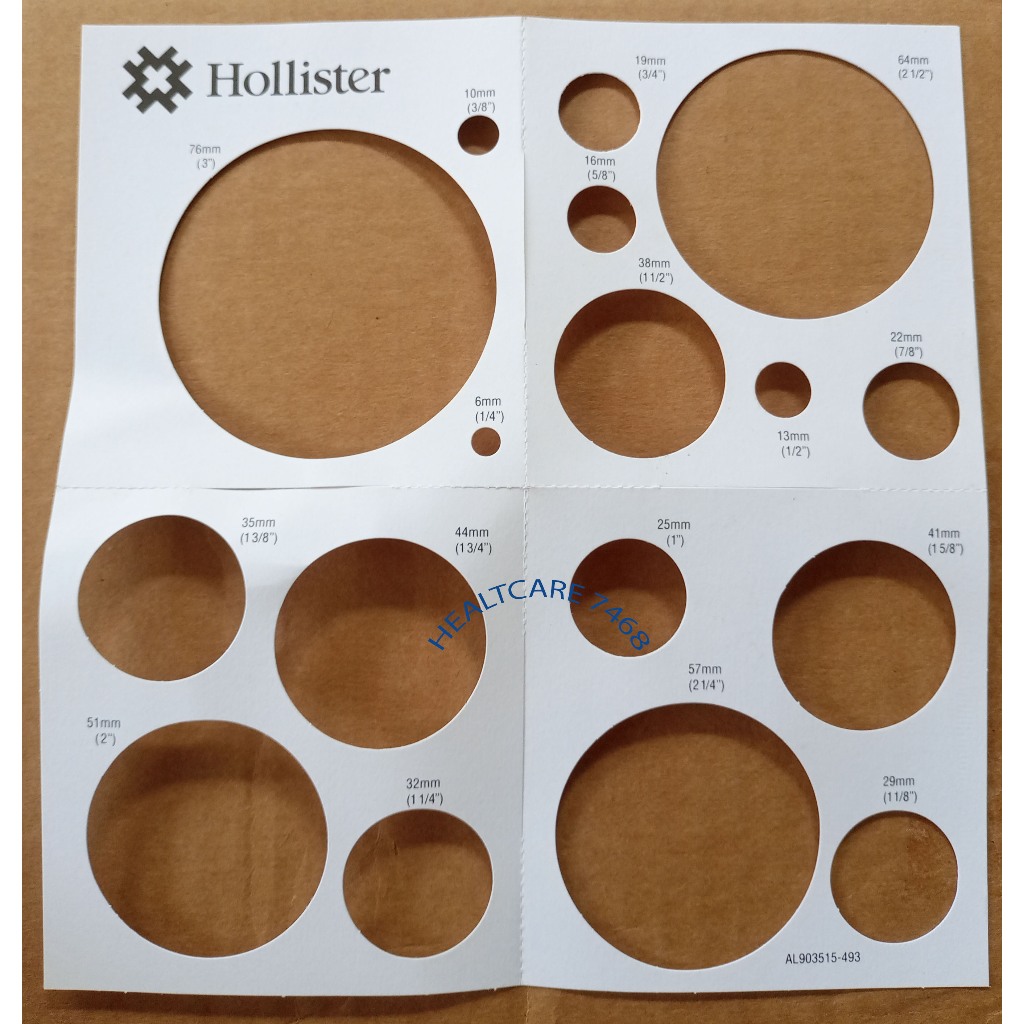 HOLLISTER Stoma Guide Kertas Ukur Stoma Ostomi