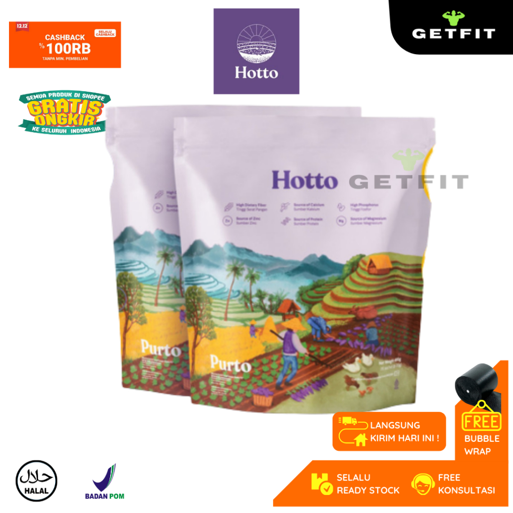 

1 POUCH Hotto Purto Multigrain with Purple Potato (16 Sachet) BPOM HALAL Oat Makanan Berserat