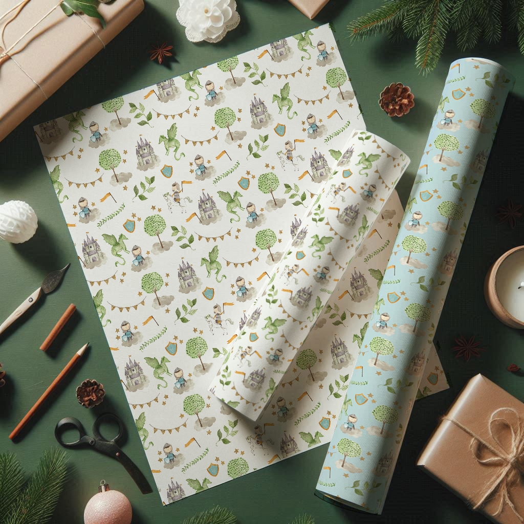 

Castle and Dragon" Kertas Kado Exclusive, Wrapping Paper by Kaika Gallery