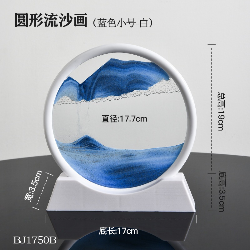 Ornament Pasir 3D Kaca Quick Sand Painting Jam Pasir Lukisan Painting Meja