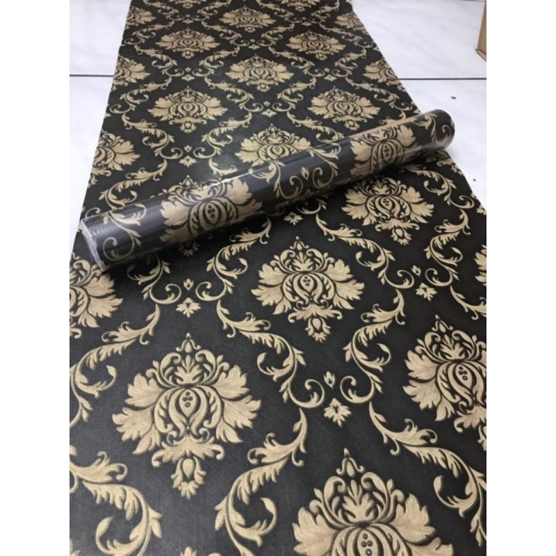 wallpaper dinding motif batik hitam