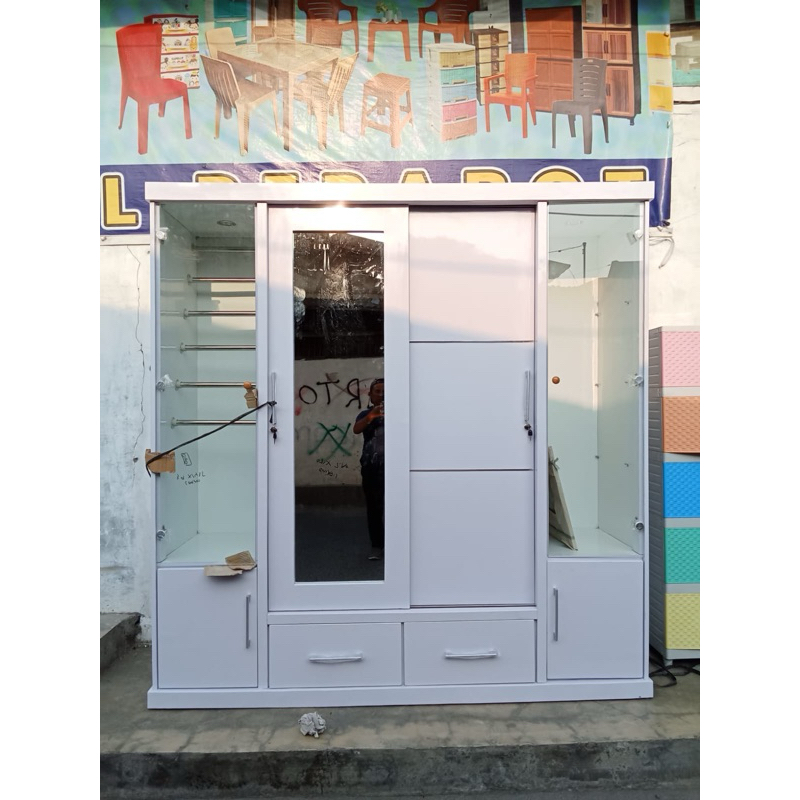 Lemari Pakaian HPL Extra Rak Kaca - Hijab