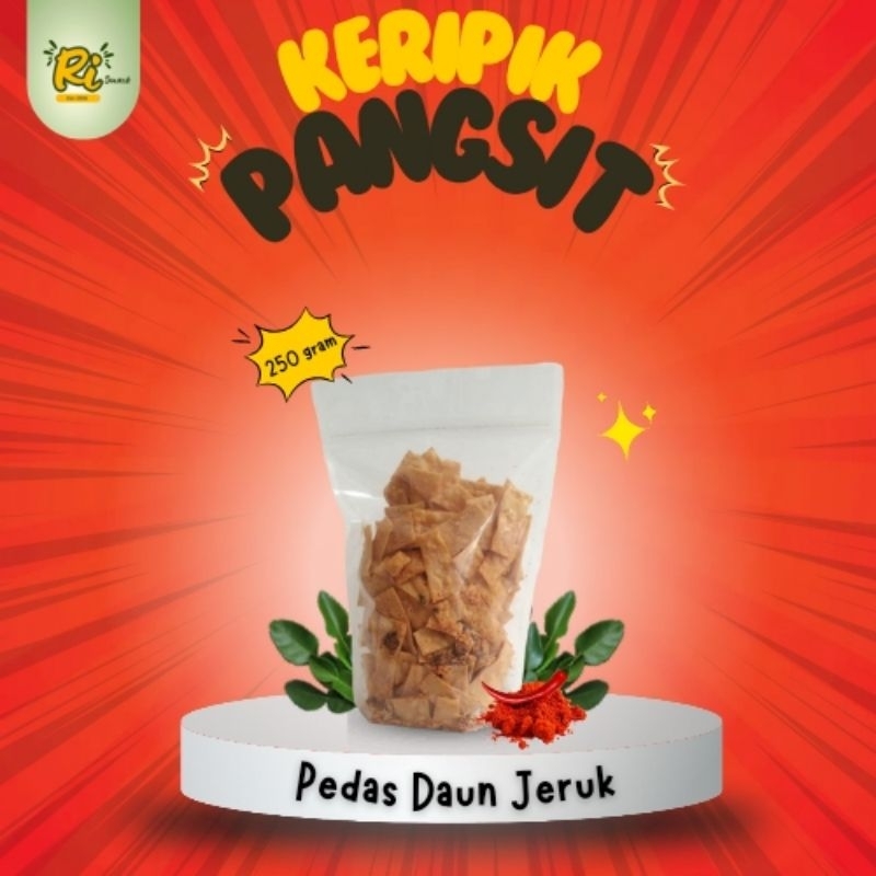 

keripik pangsit rasa pedas daun jeruk 250 gram by Ri snack