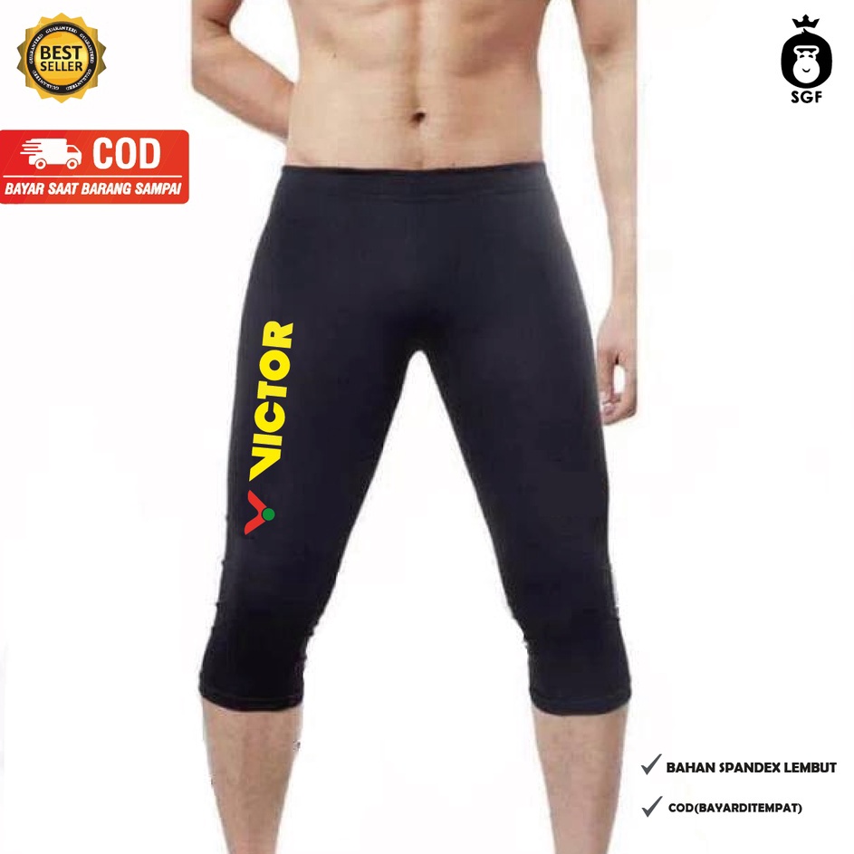 celana legging victor kuning merah 34  celana manset pria 34  legging volly futsal34  legging 34  le