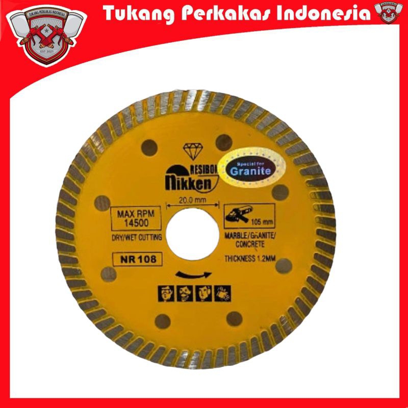 Diamond wheel niken resibon turbo pisau potong granit nikken resibon turbo