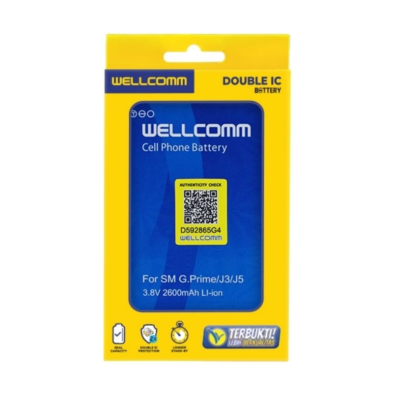 Baterai Samsung J2 prime Grand Prime J3 J5 Double IC Wellcomm