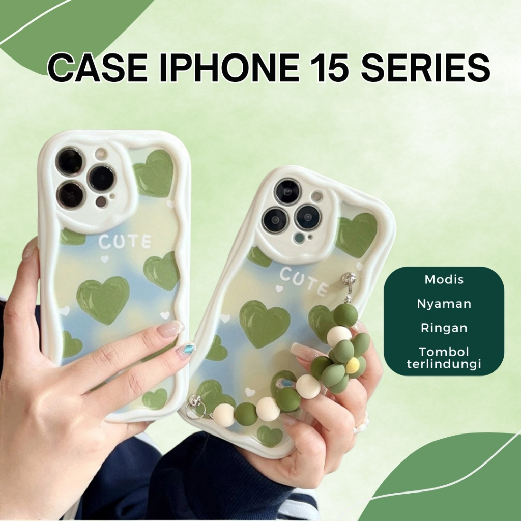 Case iPhone 15 15 Pro Max Plus Casing HP iPhone Lucu Gaya Korea