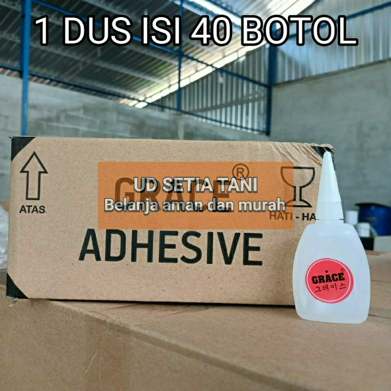 

[COD]Lem Super Glue Grace Adhesive Cyanoacrylate Jumbo terbaru [1dus 40pcs]