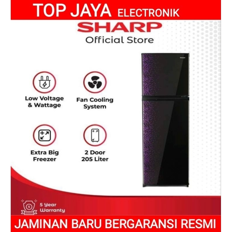 KULKAS SHARP 2 PINTU SJ-236MG,GB,GR/LEMARI ES 2 PINTU SHARP/LEMARI ES SHARP 2 PINTU TANPA BUNGA ES
