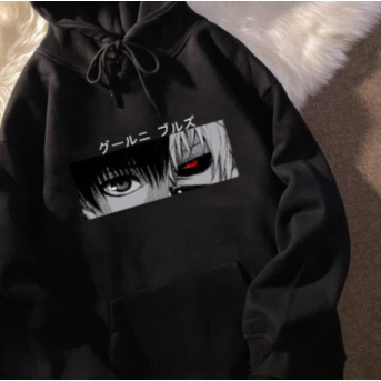 Murah Hitam Hoodie Eyes Jual pria premium / Hoodie / - Anime outerwear Red Jaket wanita