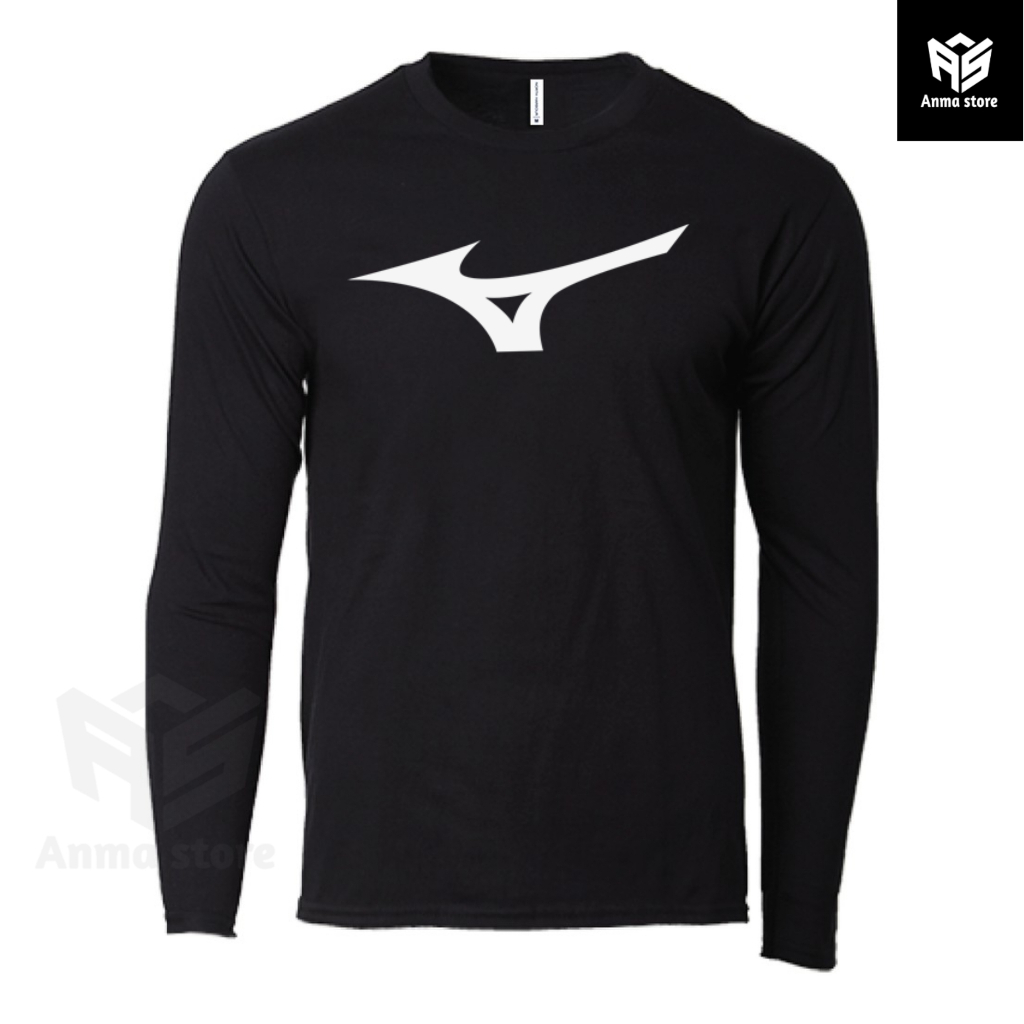 Kaos Baju Lengan Panjang Olahraga Mizuno Emblema