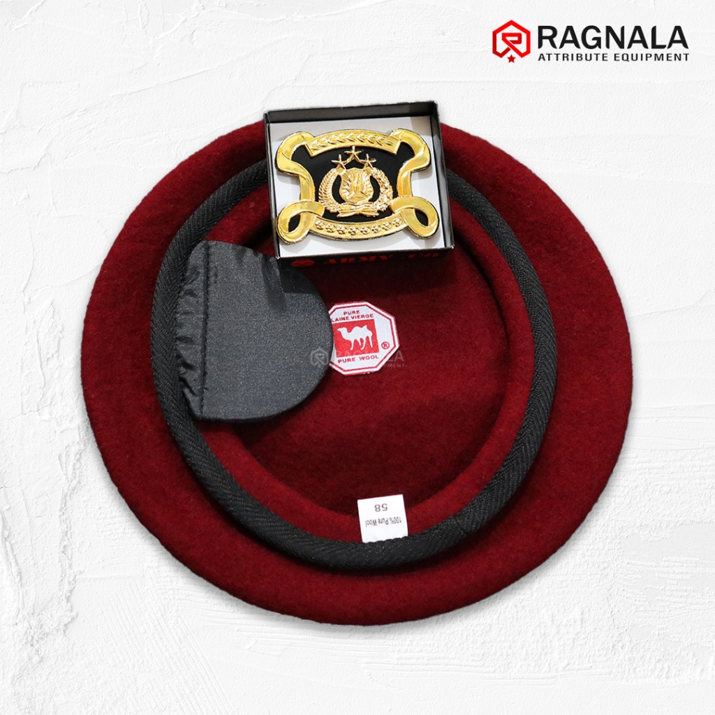 Baret Reskrim Satu Set dengan Emblem / Baret Merk Camel