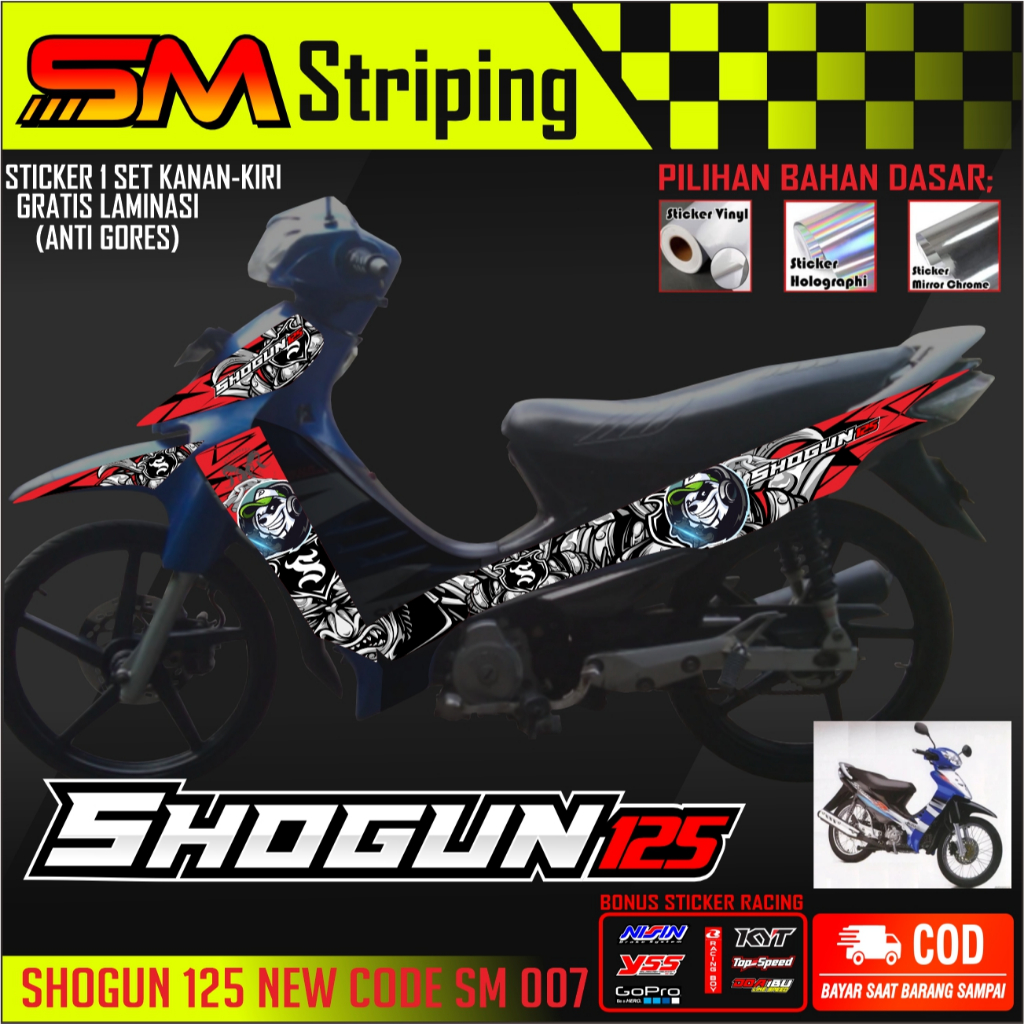 STIKER BODY MOTOR SUZUKI VARIASI PANDA RACING SUZUKI SHOGUN 125 R NEW/ STIKER LIST MOTOR SUZUKI SHOG