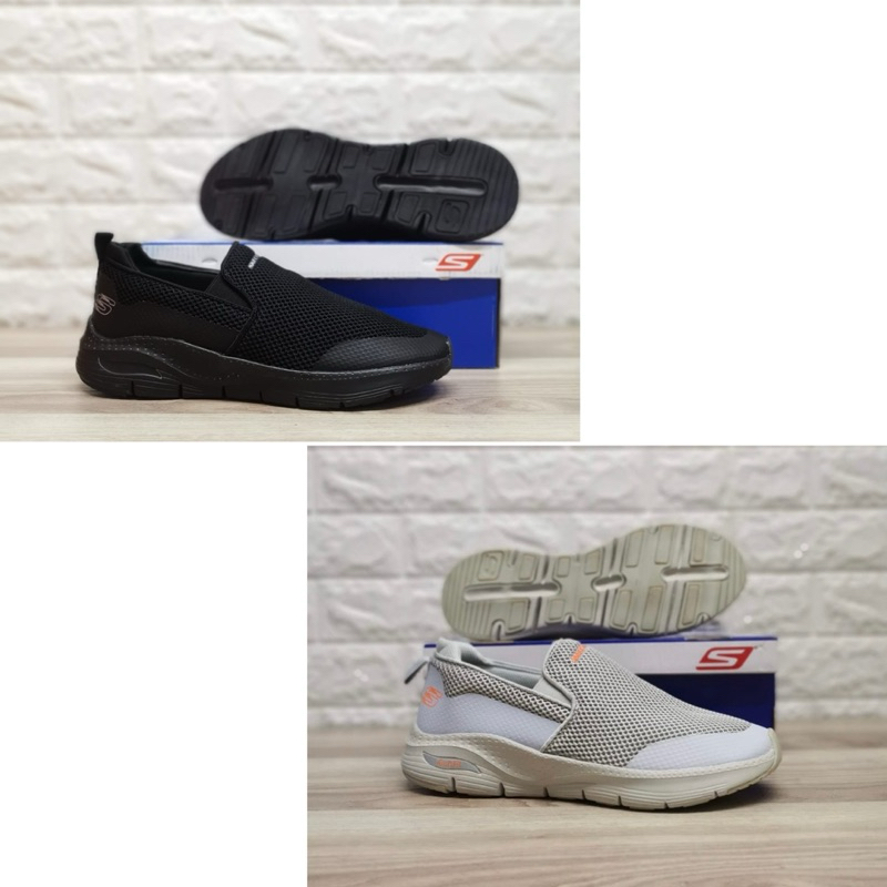 SEPATU SKECHERS ARCH FT SLIP-ON PRIA (SIZE 39-45) FREE KAOS KAKI