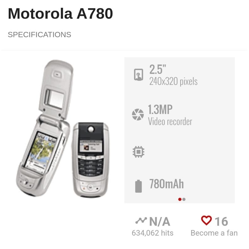 MOTOROLA A780 FLIP HP JADUL LANGKA DAN UNIK HP NOSTALGIA HPNYA PARA KOLEKTOR 100% ORIGINAL