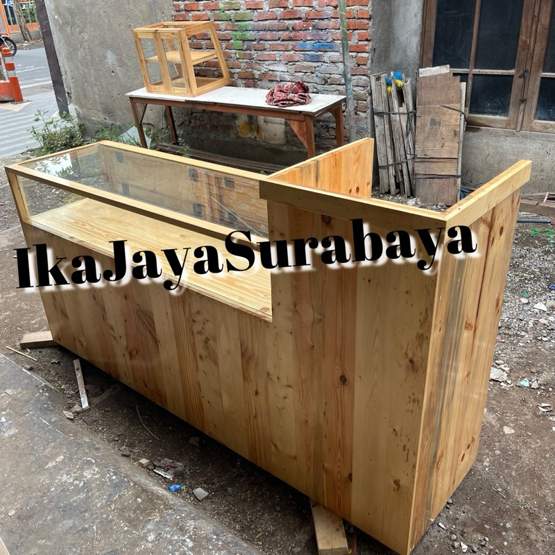 Etalase konter hp kayu / Meja kasir / Etalase vape