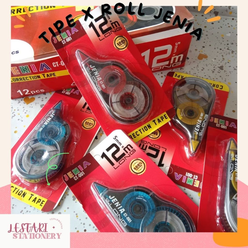 

Tipe X Roll Jenia CT-001 | Correction Tape x Pet | Lestari Sationery