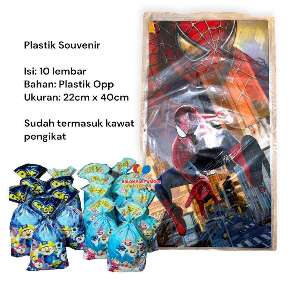 

[M SPIDERMAN] (1 PACK ISI 10 LBR) Plastik Bingkisan Souvenir Bening OPP / Plastik Packaging Souvenir Ulang Tahun Murah / Plastik Bingkisan Motif