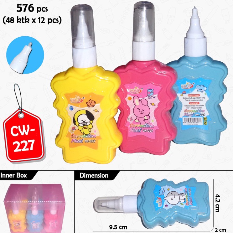 

Eksklusif correction tape cair kode cw 227 isi 12