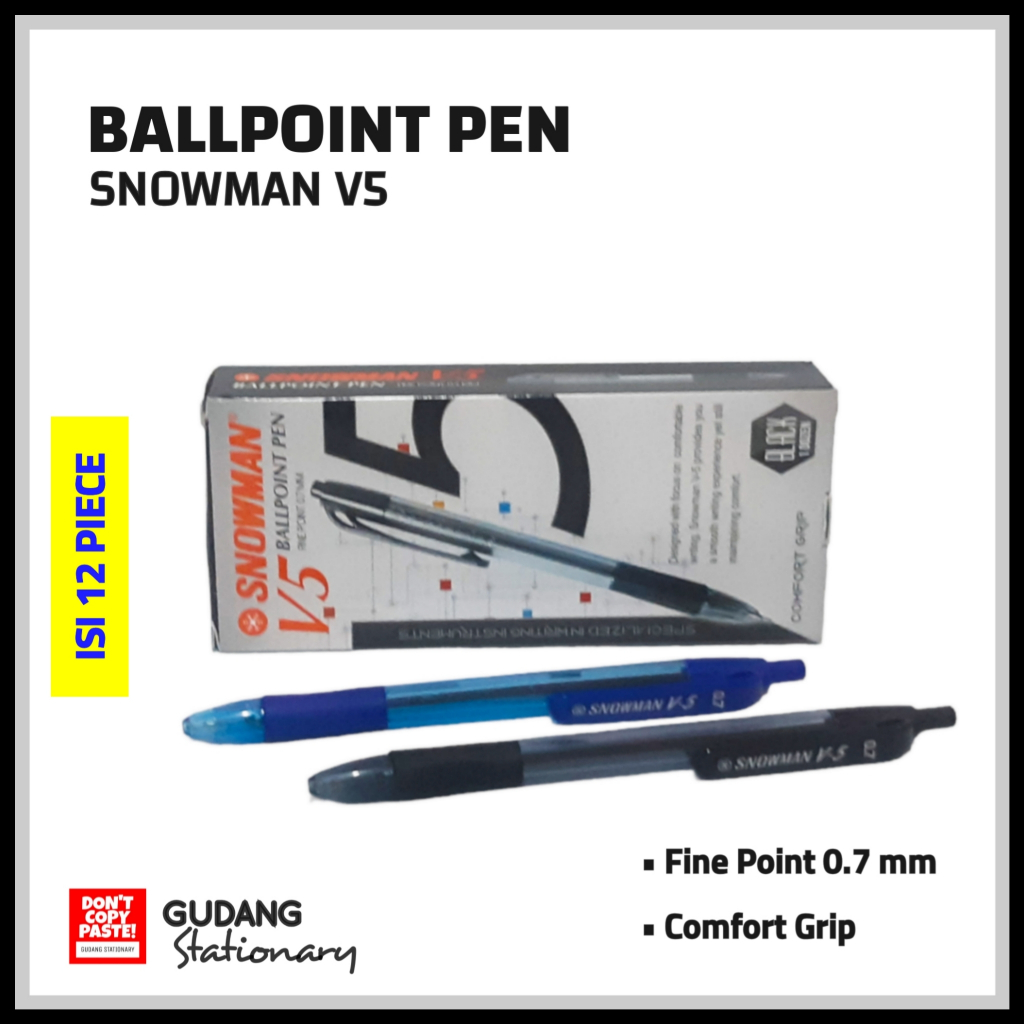

Ballpoint Pen V5 SNOWMAN [ isi 12 pcs ]
