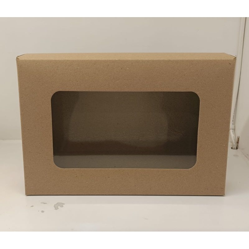 

10PCS KOTAK DONUT BOX JENDELA MIKA KRAFT 27X18X5,5 COKLAT