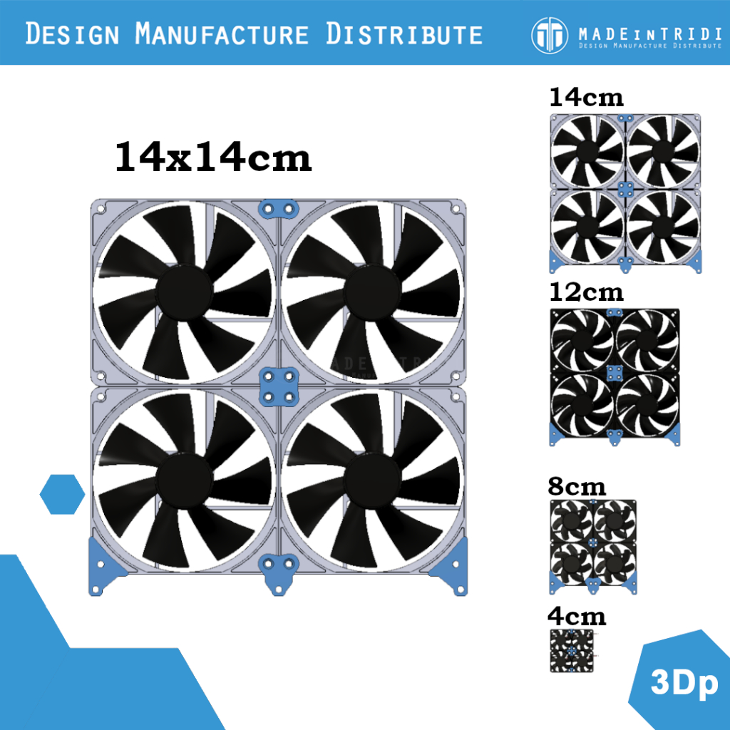 Fan joiner / fan connector / custom fan rig | fan joiner 14cm 12cm 8cm 4cm