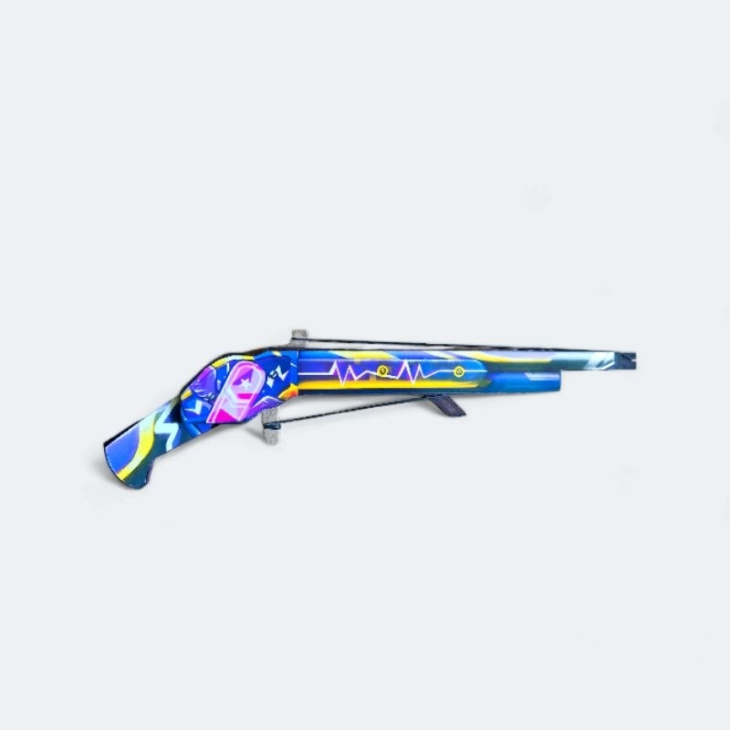 Pistol Mainan Kayu SG Adventure M1887 FF Free Fire tembakan karet