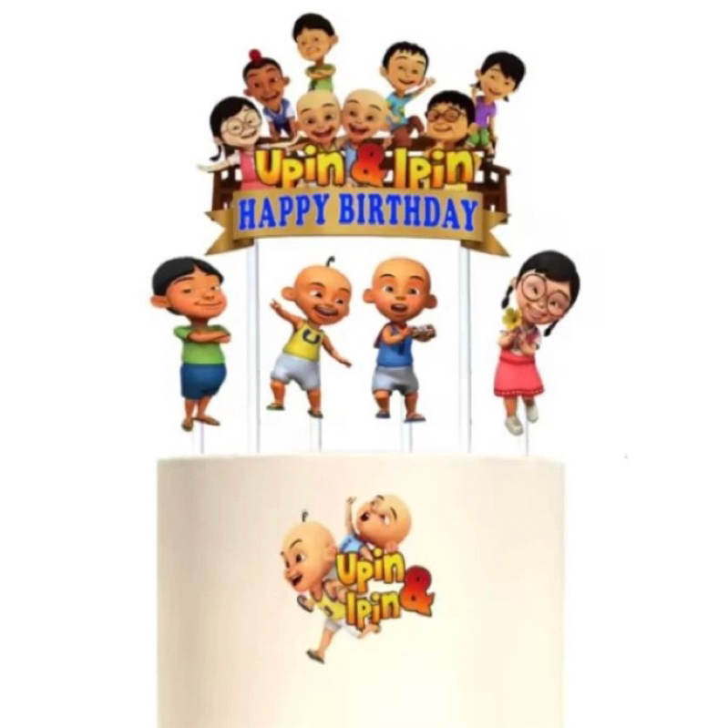 TOPER NEW KARAKTER UPIN IPIN HIASAN TUSUK KUE ULANG TAHUN
