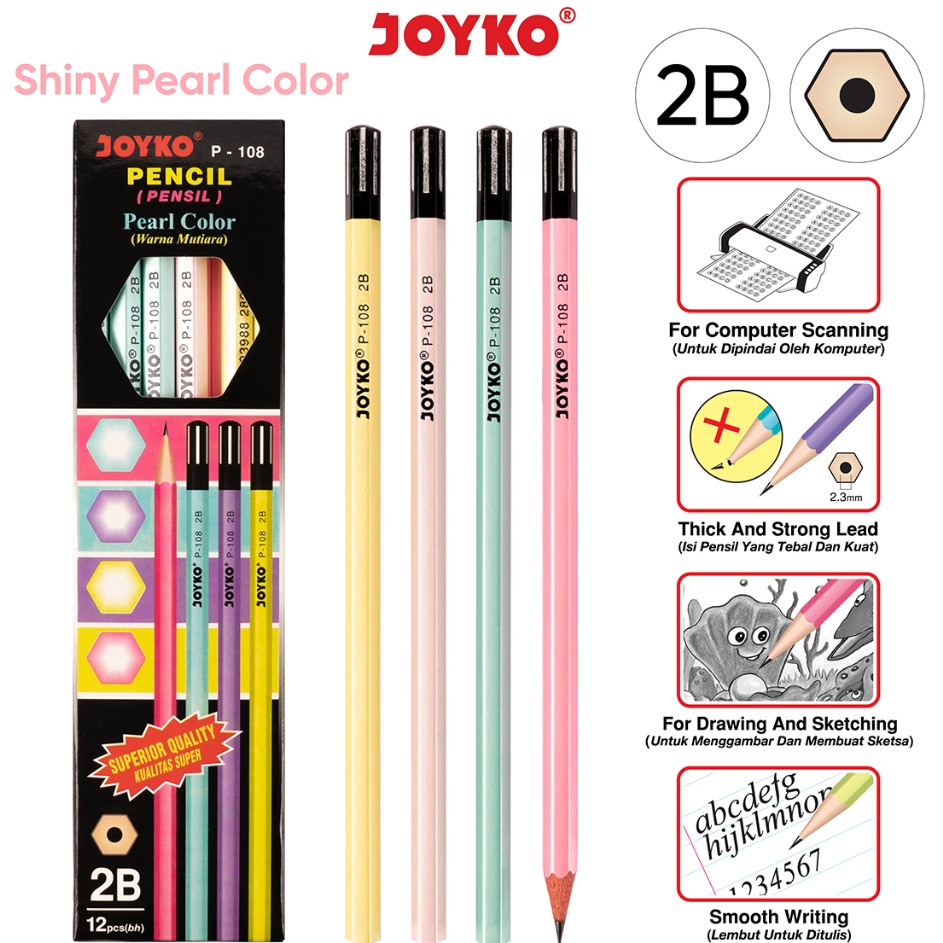

Pencil Pensil Joyko P18 2B Pearl 1 BOX 12 PCS