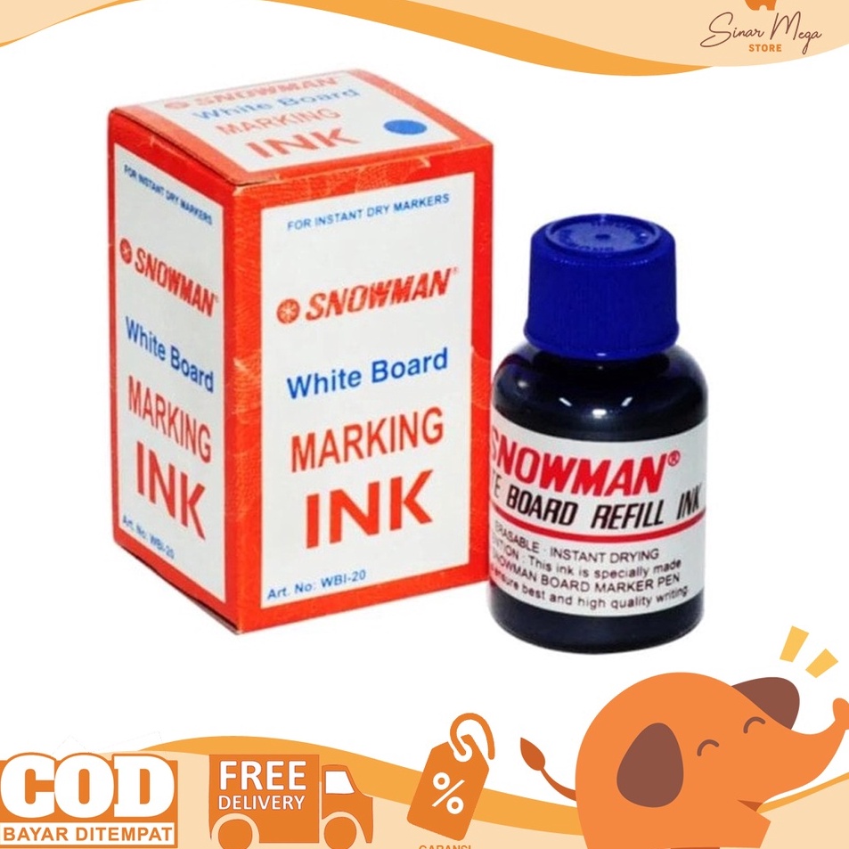 

Eksklusif Snowman Refill Ink Tinta Spidol White Board BG12 Murah