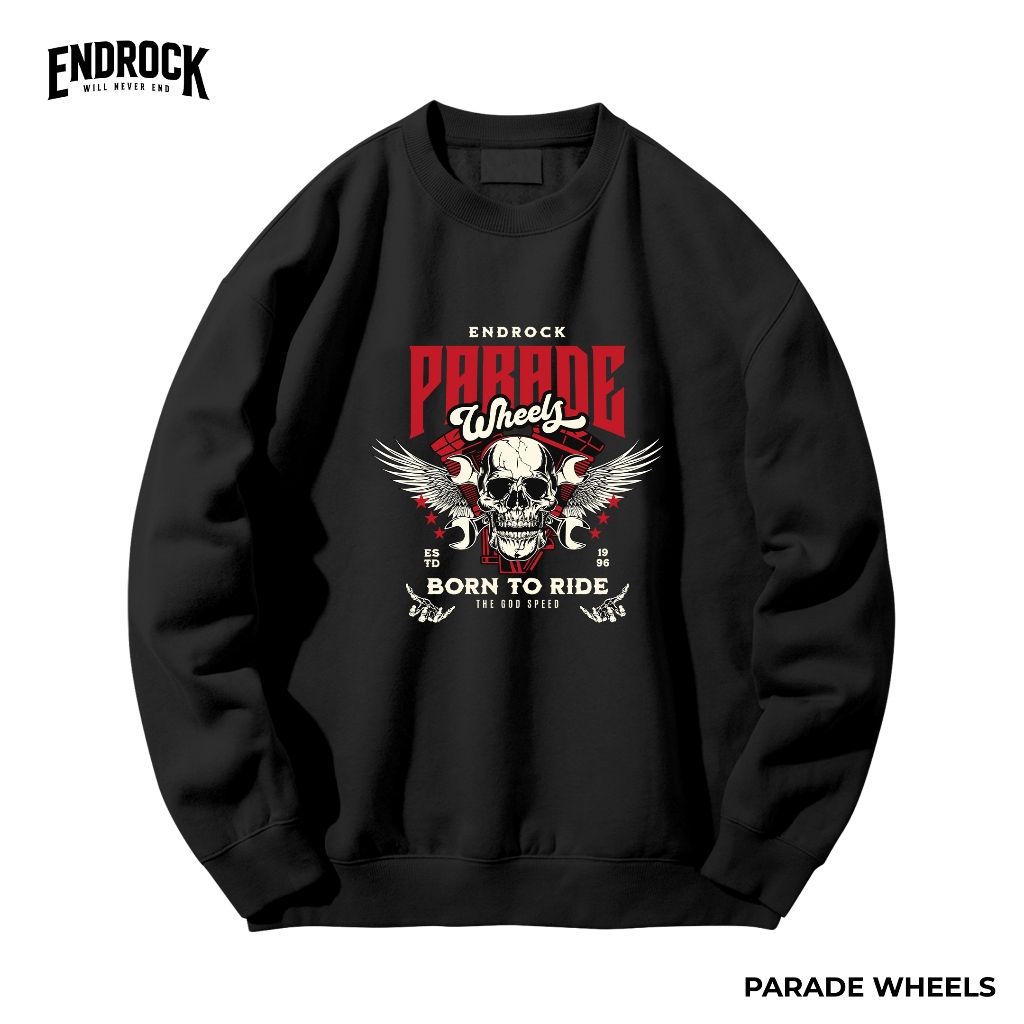Sweater Crewneck Crewneck Endrock "PARADE WHEELS " | Original Sweater Crewneck Warna Unisex Endrock