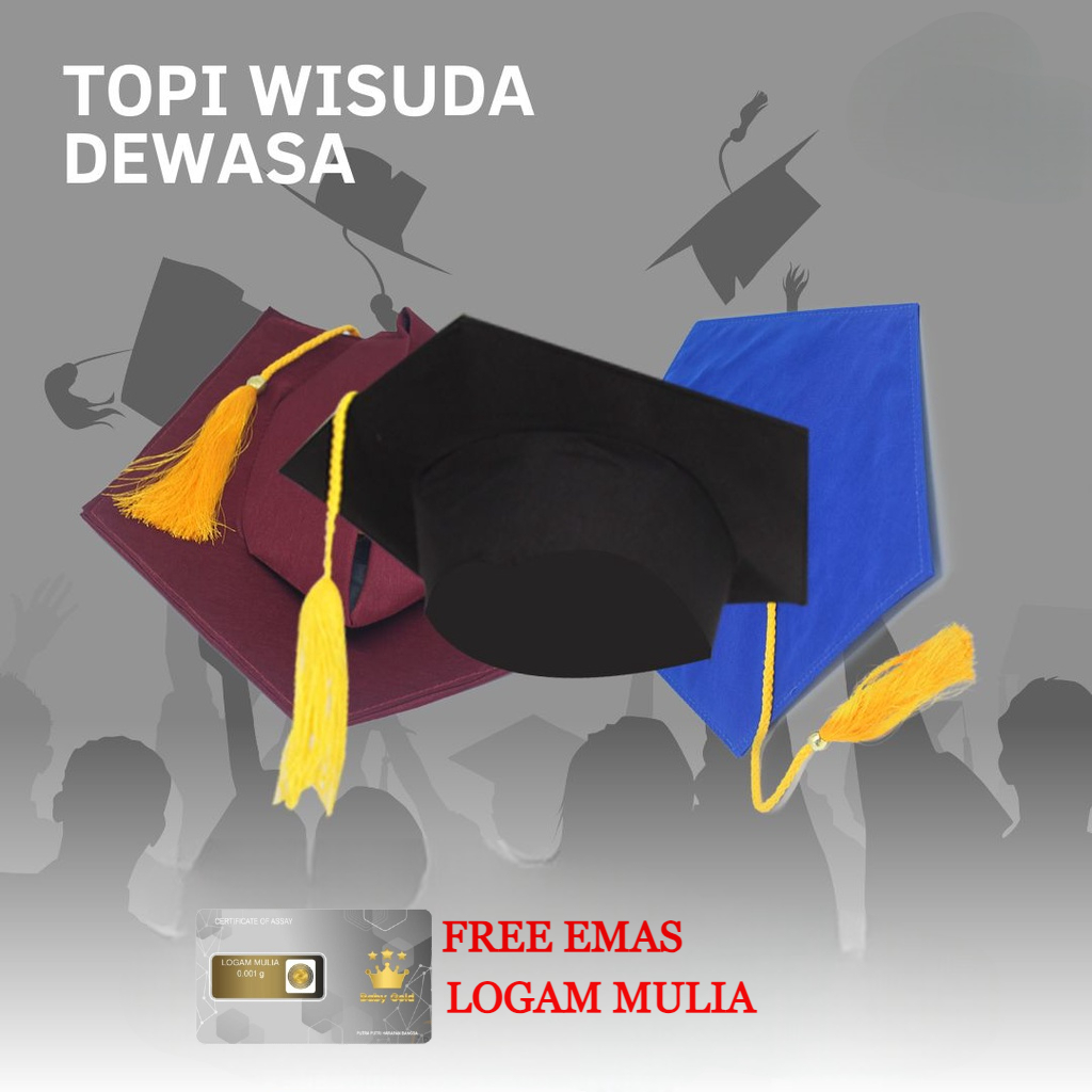 Topi Wisuda/Topi Sarjana/Topi Toga/Topi Wisuda TK, SD, SMP, SMA dan Dewasa