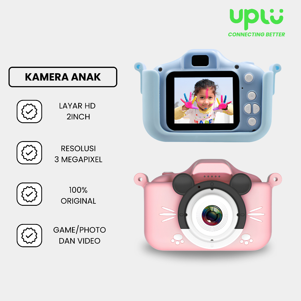 UPLU Kamera Anak Mini Digital Layar HD 3 Megapixel Kids Camera Child Toys for Birthday Gift