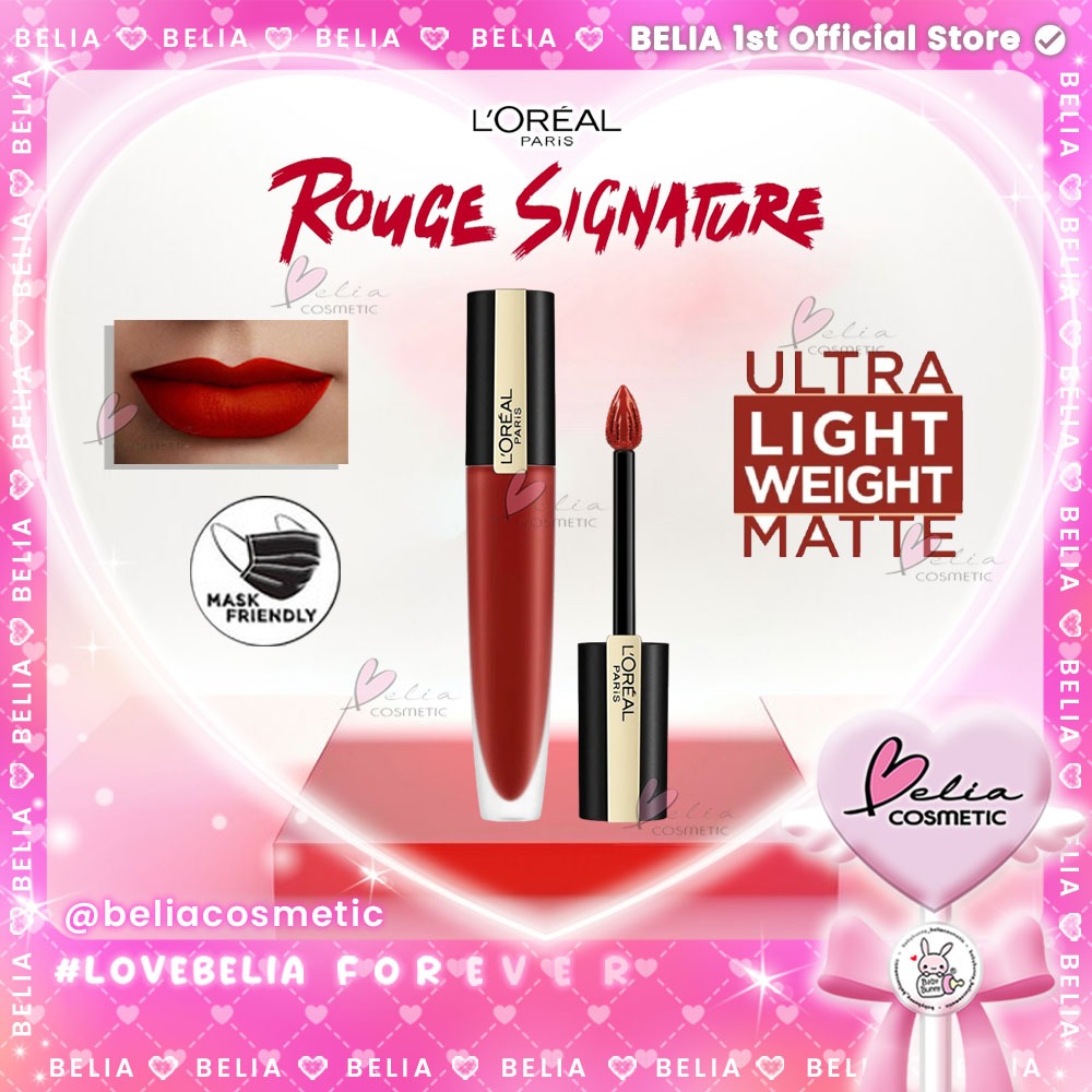 ❤ BELIA ❤ L'Oreal Rouge Signature Matte Liquid Lipstick 7 ml | Mate Colored Lip Ink LOREAL (Part 2)