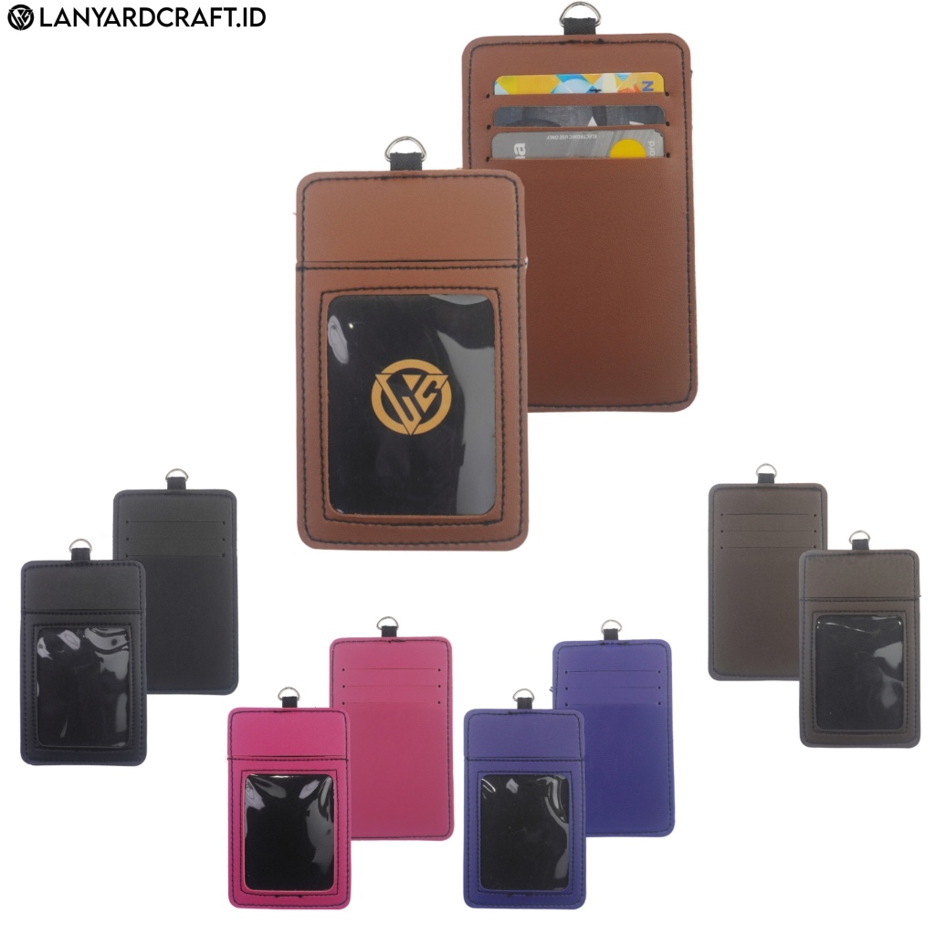 

Holder ID Card Kulit Gantungan Tali Name Tag / Card Holder Leather K3