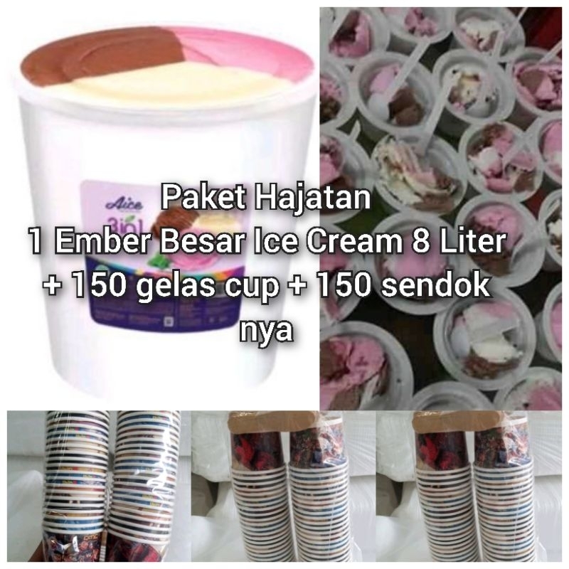 ice cream aice 8 liter + Paket Hajatan